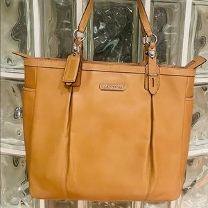 Coach leather “North-South” briefcase shoulder bag